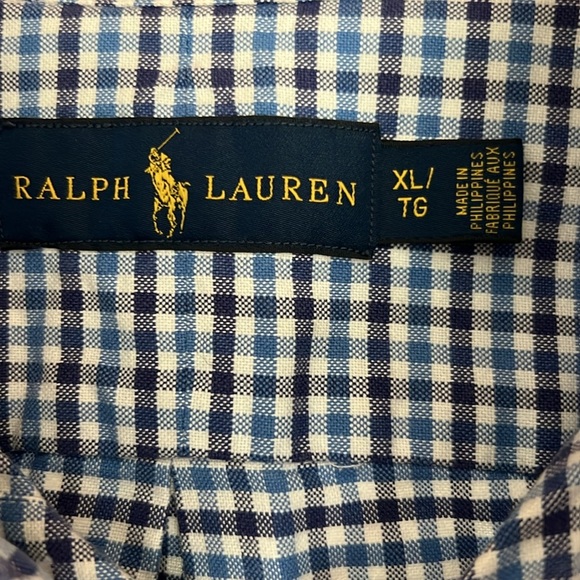 Blue Label Ralph Lauren Checkered Button Down Shirt with Relaxed Fit - Picture 6 of 8